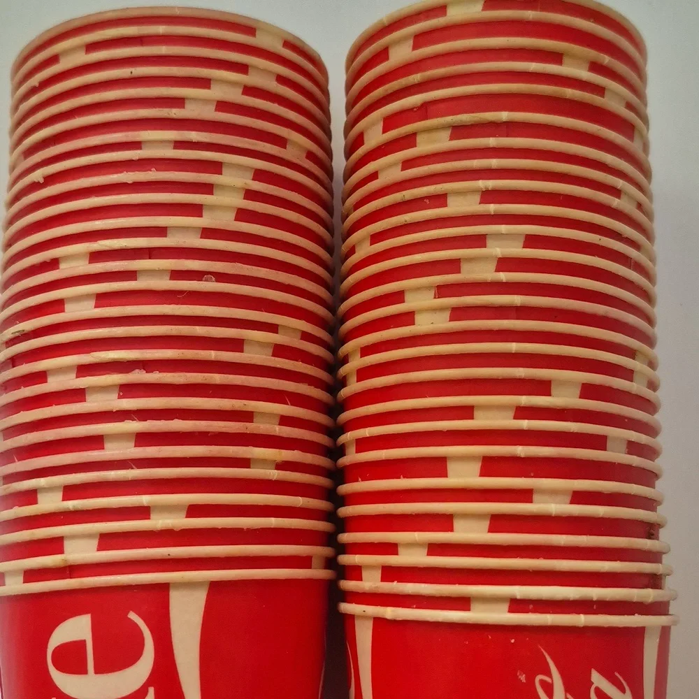 56 Vintage Retro Party Coca-Cola Coke Waxed Paper Cups by Lily 9oz